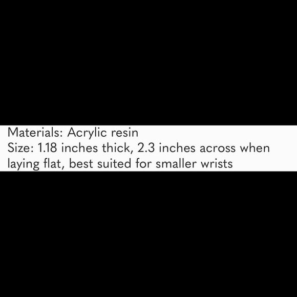 Acrylic cuff bracelet resin gold leaf black retro - Picture 3 of 9